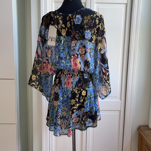 Zara Multicolored Patchwork Floral Printed Romper/Jumpsuit Size S. - Picture 8 of 14